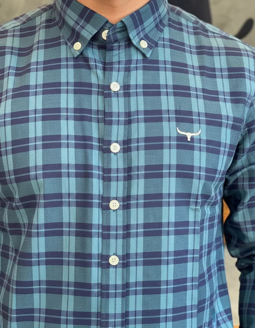 Camisa Social Xadrez Manga Longa Masculina Moiadeiros