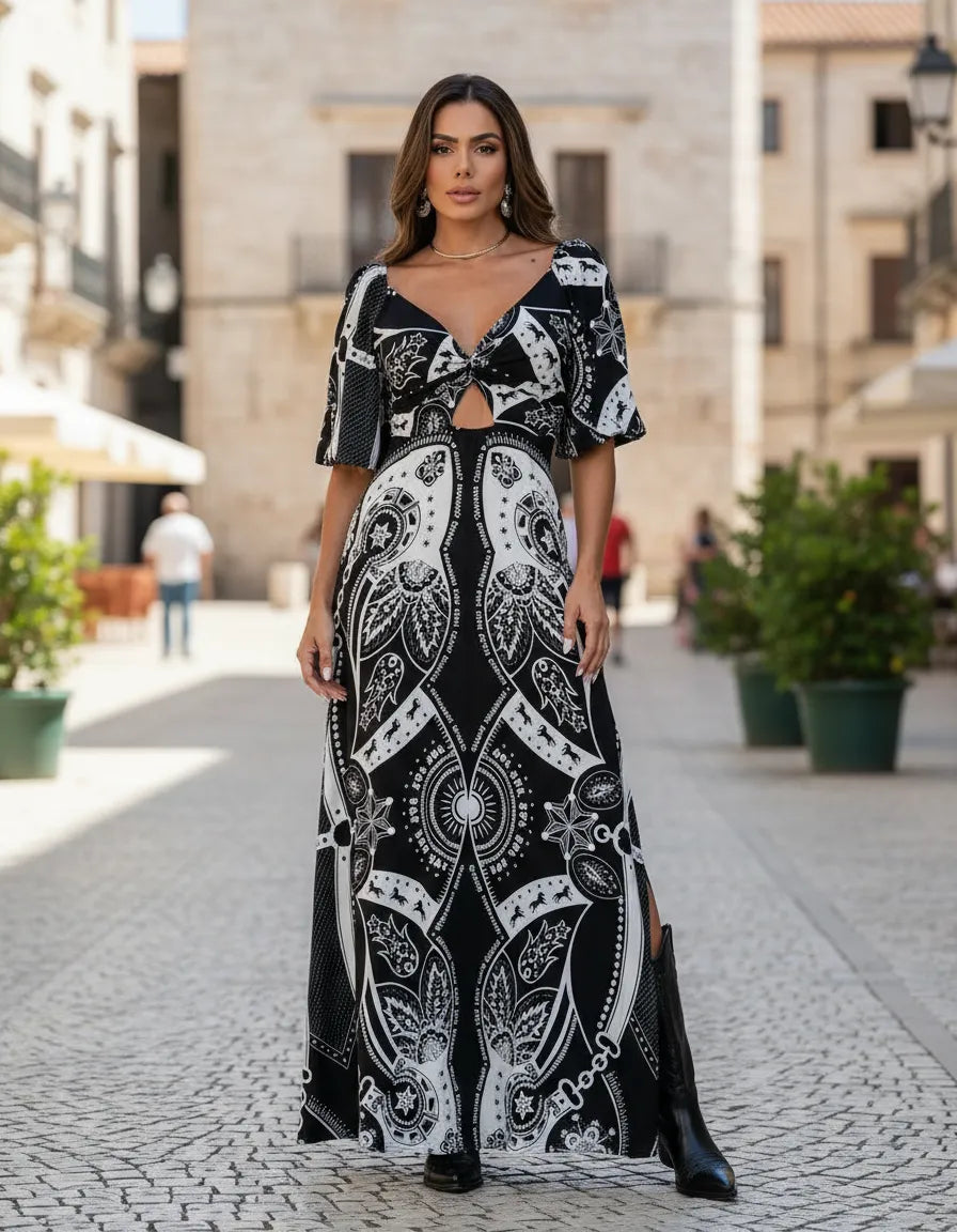 Vestido Feminino Buphallos Preto Manga Longa