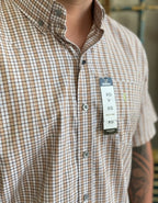 Camisa Social Xadrez Manga Curta Masculina Texas Farm