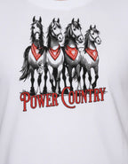 T-Shirt PWC Cavalos Branca