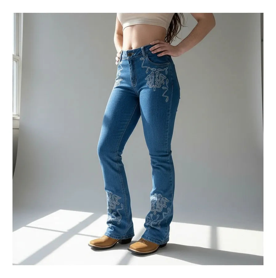 Calça Jeans Bordada Texas Farm Texan Line