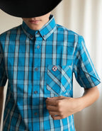 Camisa Social Xadrez Manga Curta Masculina Texas Brasil