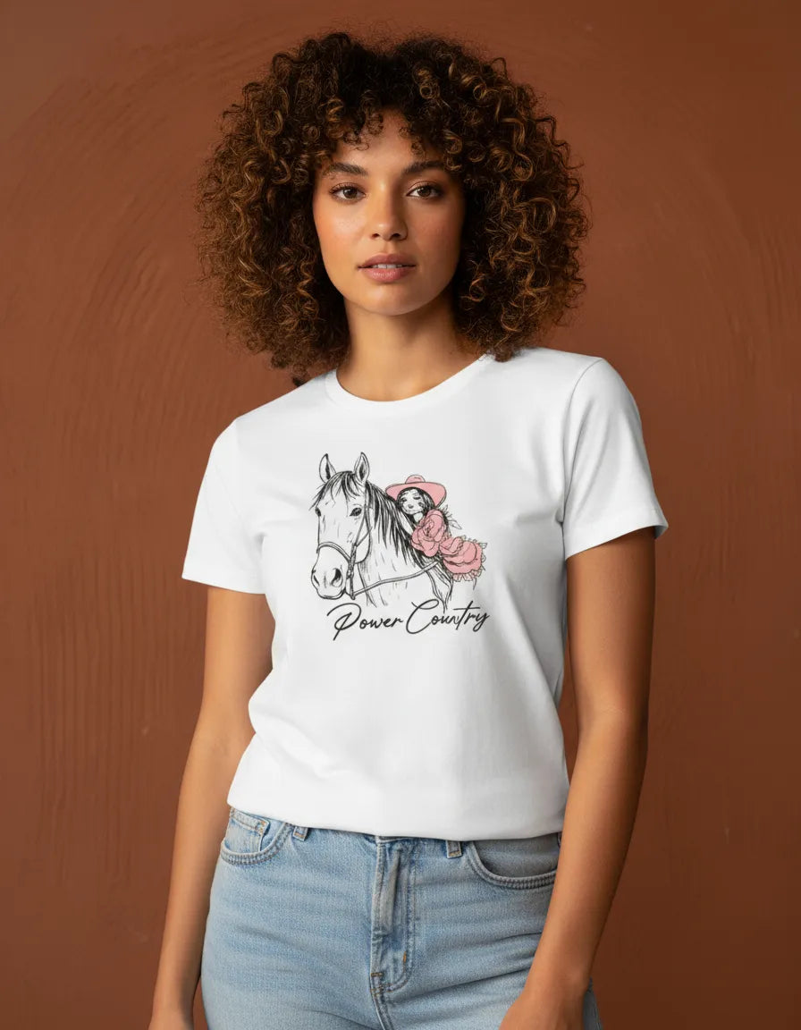 T-Shirt PWC Mulher Cavalo Off