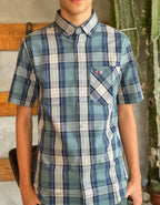 Camisa Social Xadrez Manga Curta Masculina Texas Brasil