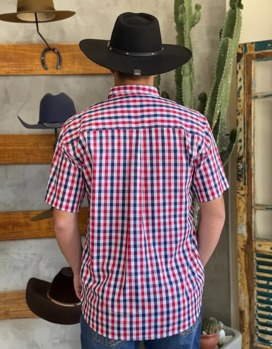 Camisa Social Xadrez Masculina Manga Curta Radade