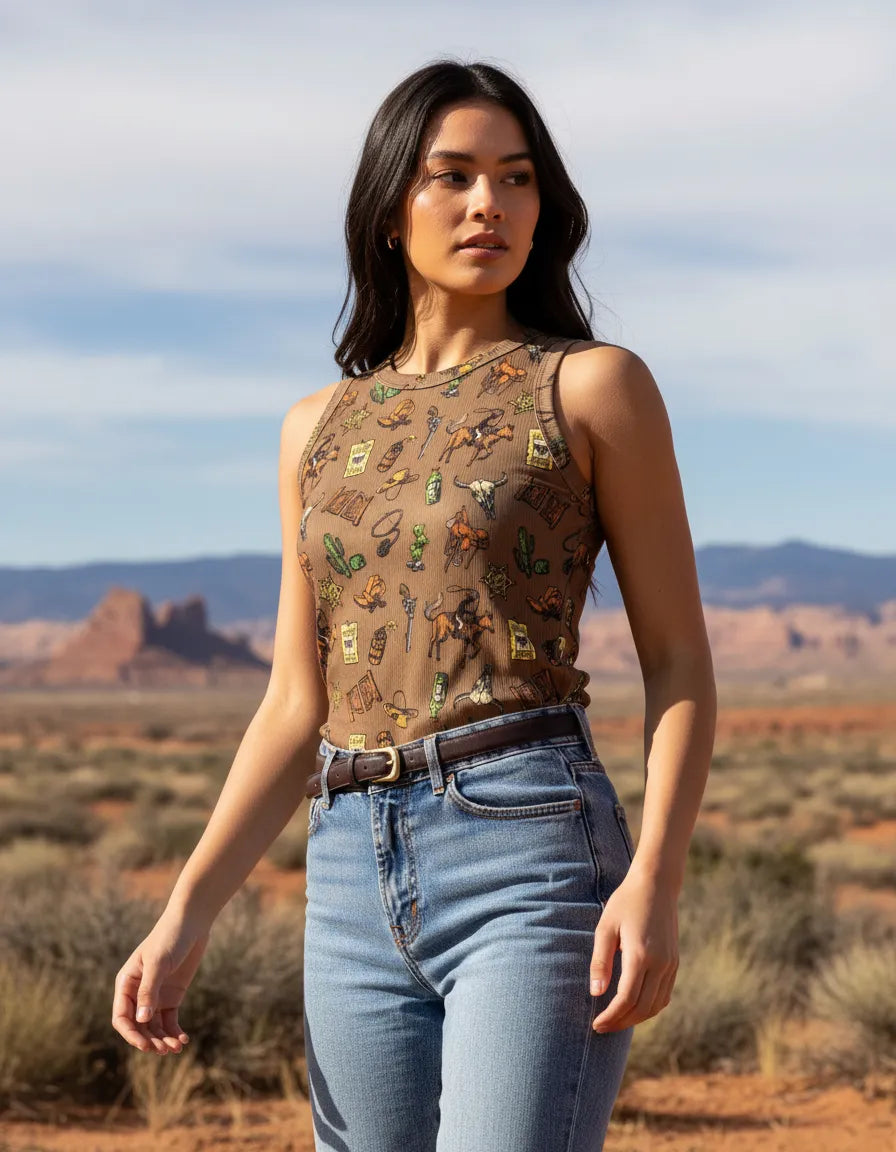 Regata PWC Marrom Estampada