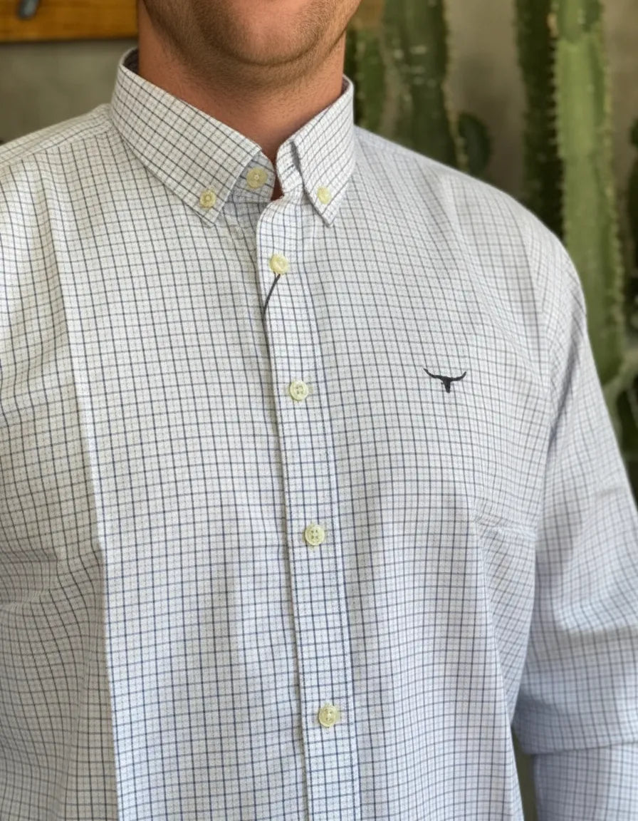 Camisa Social Xadrez Manga Longa Masculina Moiadeiros