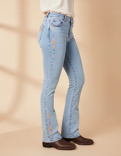 Calça Jeans Bordada Texas Farm Intuition