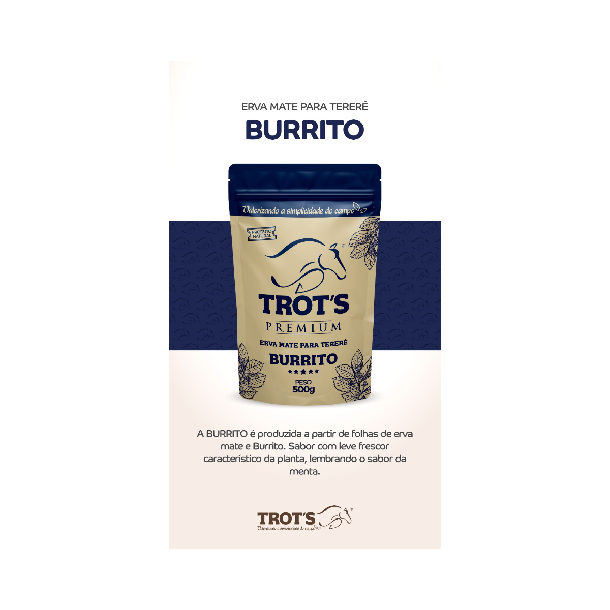 Trot’s Erva Mate Natural para Tereré e Chimarrão 500g - Burrito